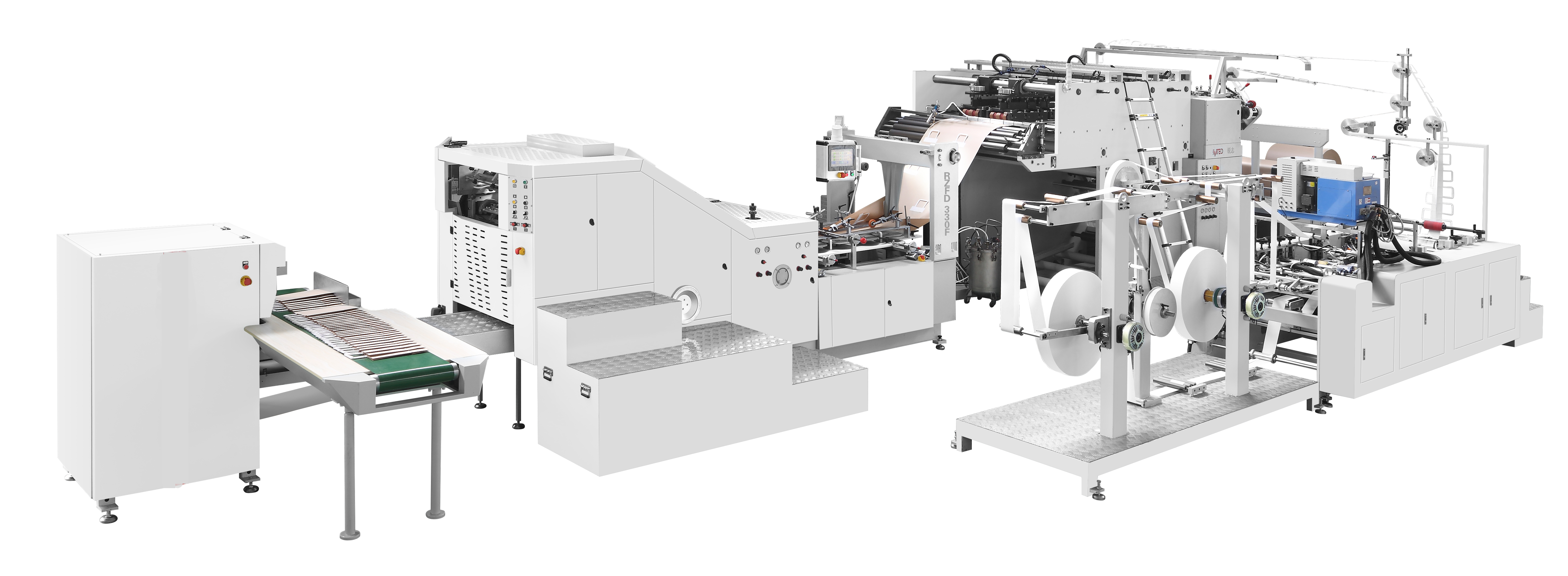 LQ-R330F/450F Fully Auto Roll-Fed Square Bottom Paper Bag Machine With Handle Inline